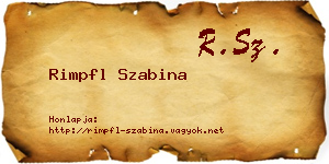 Rimpfl Szabina névjegykártya